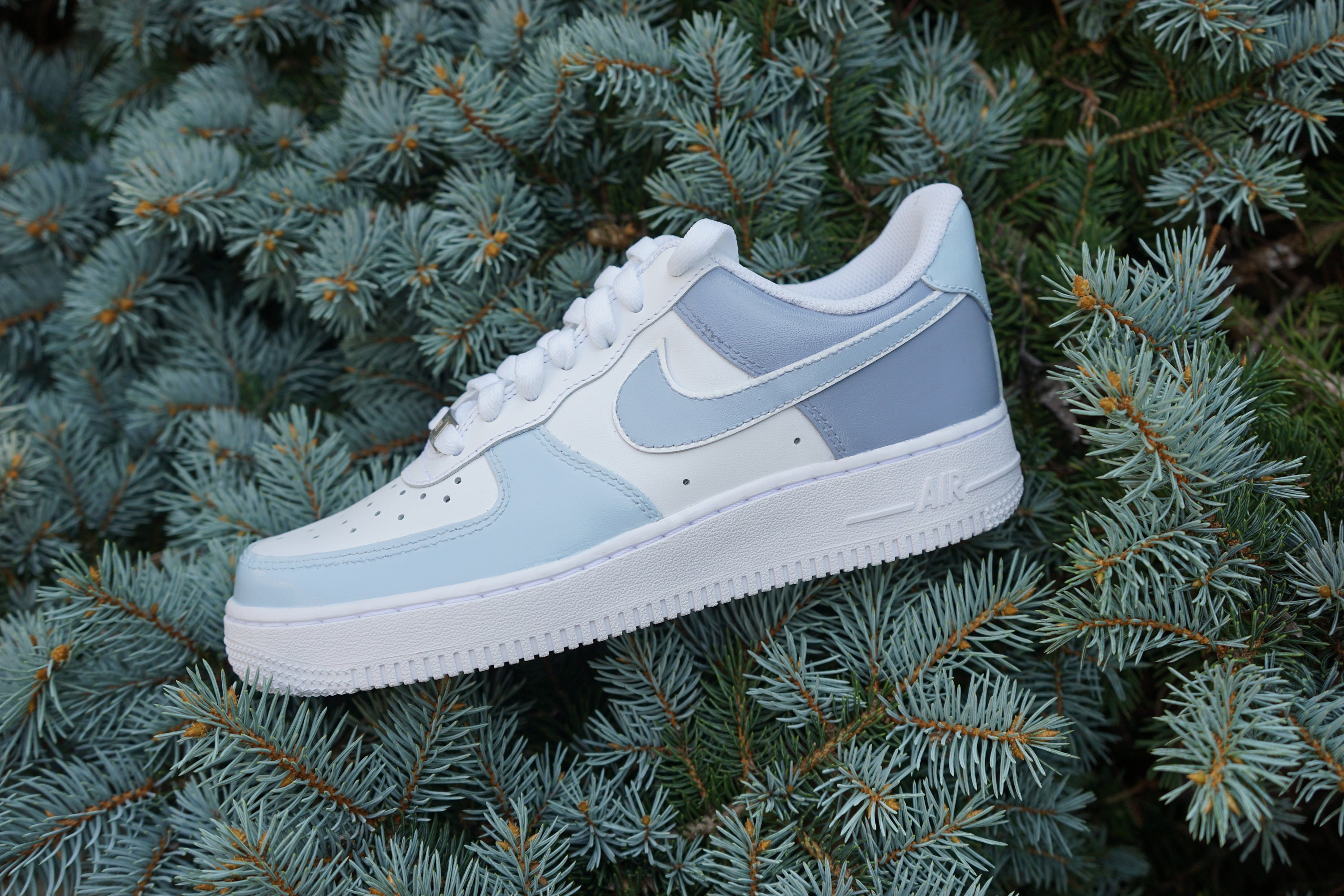 Azul Gris Air Force 1 Custom Nike Air Force 1 Tonos grises - Etsy España