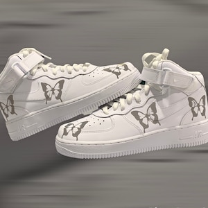 Reflective Butterfly Custom Air Force 1 - custom nike air force 1 - custom shoes - custom nikes- butterfly nike
