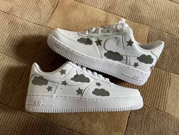 Cloud Reflective Air Force 1 Custom Nike Air Force 1 Cloud Reflective Custom Air Force 1s Custom Nike Air Force 1 Cloud Reflective Etsy Mexico