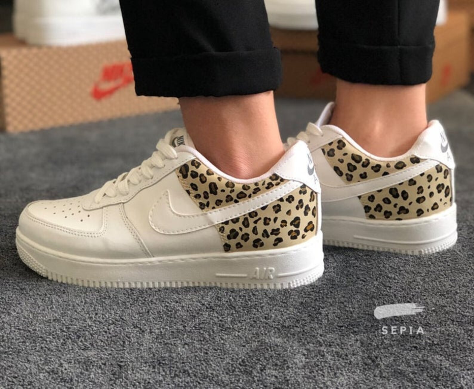 cheetah and tan air force 1