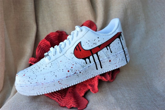 Nike Air Force 1 Red Drip custom – Bendita Customs