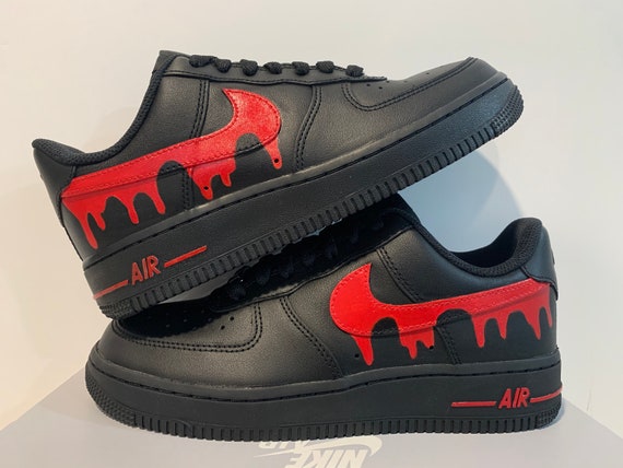 Custom Nike Air Force 1 Drip Burgundy (Satisfying) 