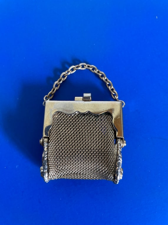 Vintage gold tone mini mesh purse