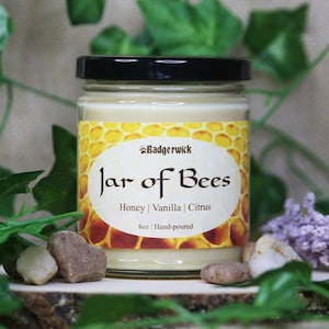 Jar of Bees, Dragon Age: Inquisition inspired 8oz candle.