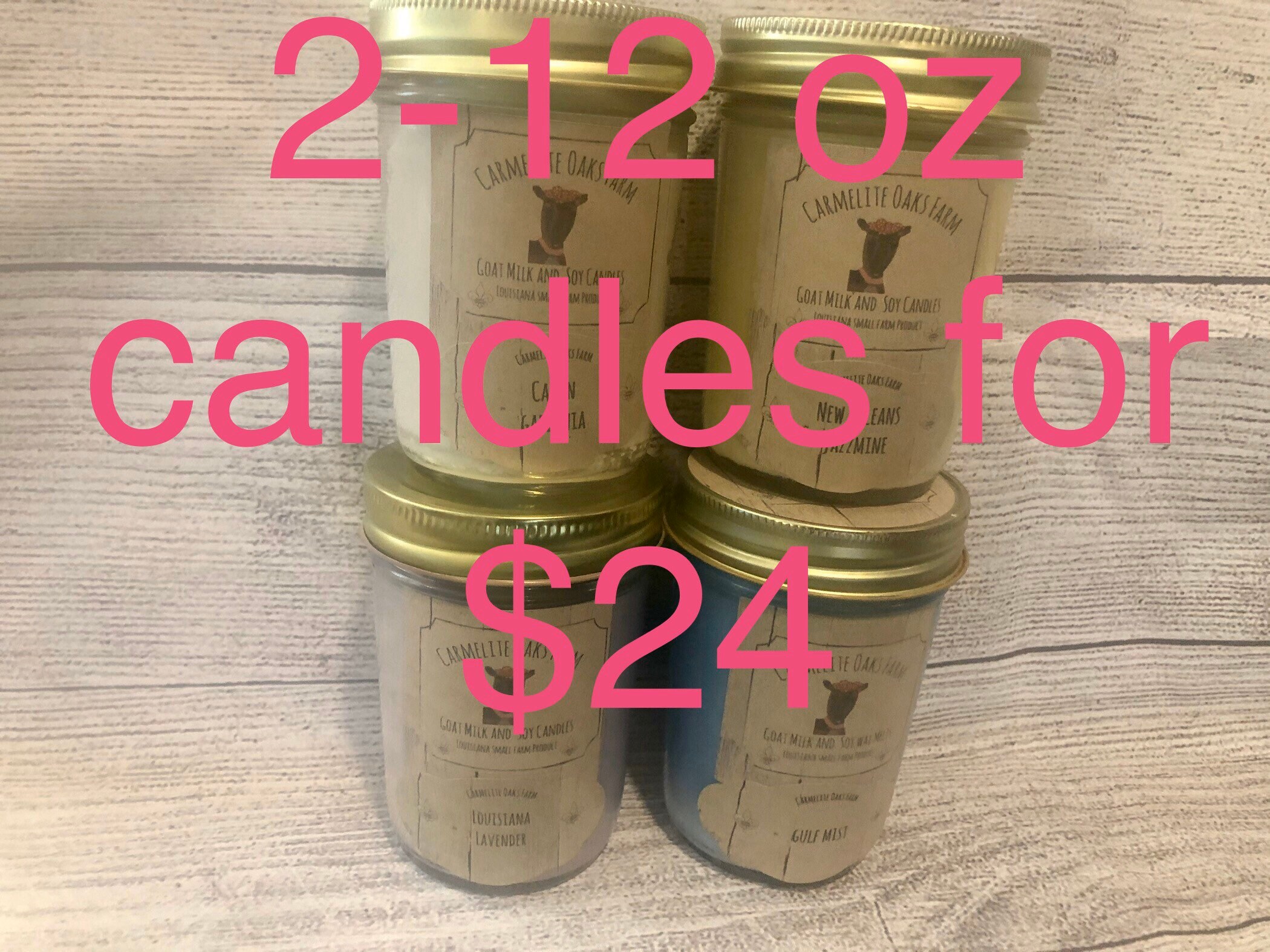 Goat Milk and Soy Candles 12 ounce2 for 24 dollars Etsy