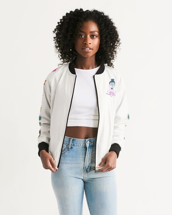 Women's embroidered store bomber jacket