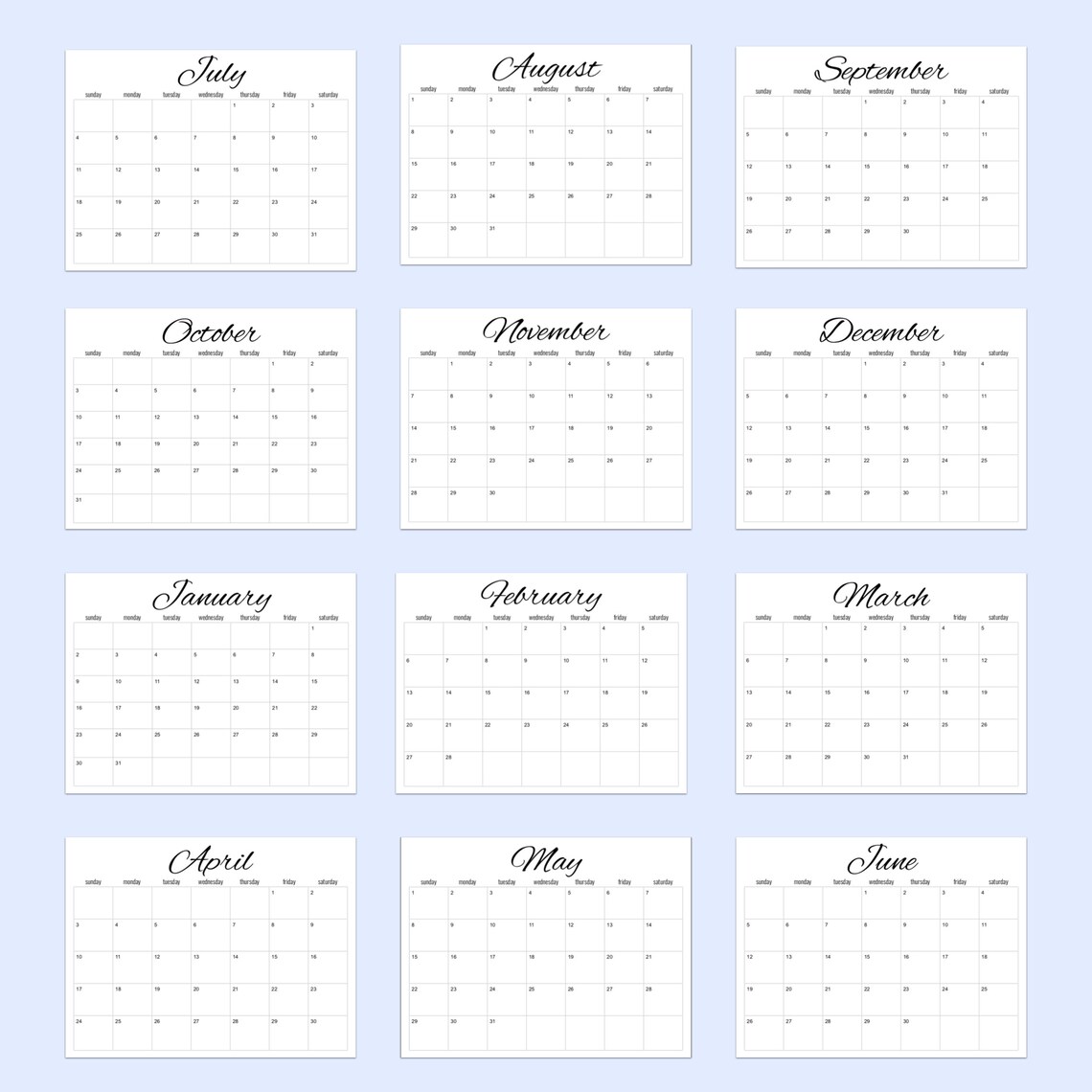 simple 2021 2022 academic calendar printable july 2021