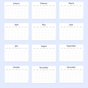 Blank Monthly Calendar Printable Without Numbers Letter | Etsy
