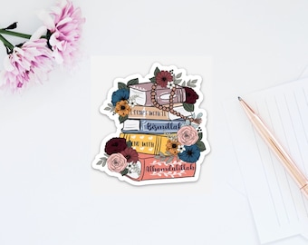 Islamic Book Stack Sticker: Muslim Quote, Waterproof Vinyl Laptop Decal