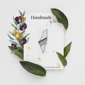 Keffiyeh Pin | Free Palästina | Landkarte Palästina | Der Erlös wird nach Gaza | gespendet Islamisches Relief | Neues Design