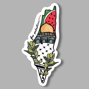 Mapa da Palestina | Melancia, Domo da Rocha, Keffiyeh e Azeitona | Palestina Livre | Mapa da Palestina | Renda doada para Gaza | Ajuda Islâmica