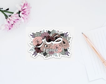 Patience Floral Vinyl Sticker - Islamic Muslim Art