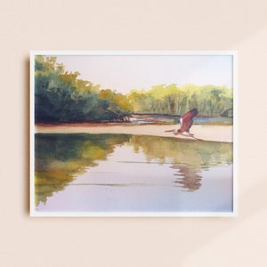 Sandbar Mirror Watercolor Painting Digital Print