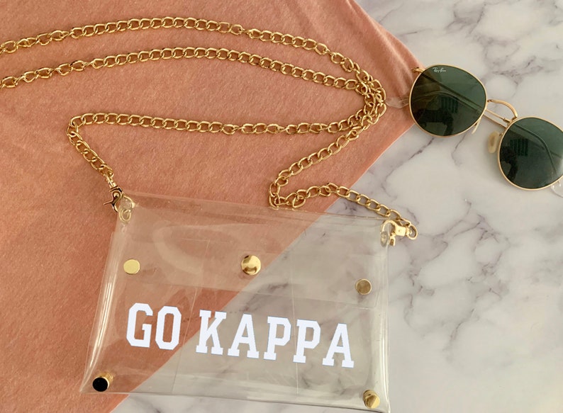 Custom Sorority Clear Stadium Cross Body Bag University Game Day Purse Personalized College Slogan Clutch Big Little Gift