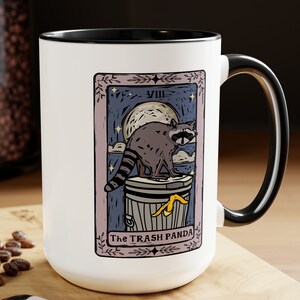 Raccoon Tarot Mug Goth Trash Panda Mug Racoon Themed Gift Mystical Mug Occult Mug Tarot Card Cup Soft Goth Coffee Cup Tarot 15 oz Mug