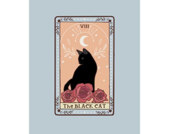 Black Cat Tarot Card Poster Black Cat Poster Tarot Card Cat Black Cat Gift Black Cat Poster Premium Matte Vertical Posters