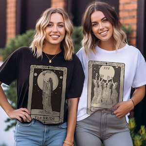 Bachelorette Shirts Tarot Bride Tarot Shirt Witchy Bride Tarot Shirts Women Mystical Bride Shirt Goth Bride Gift Occult Wedding Shirt