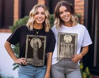 Bachelorette Shirts Tarot Bride Tarot Shirt Witchy Bride Tarot Shirts Women Mystical Bride Shirt Goth Bride Gift Occult Wedding Shirt