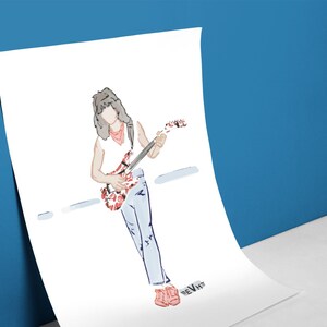 Poster Eddie Van Halen Carta spessa opaca bianca - Arte originale