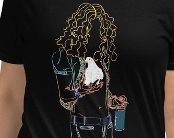 Robert Plant T-Shirt Black Unisex for Led Zeppelin Music Fans - Original Art