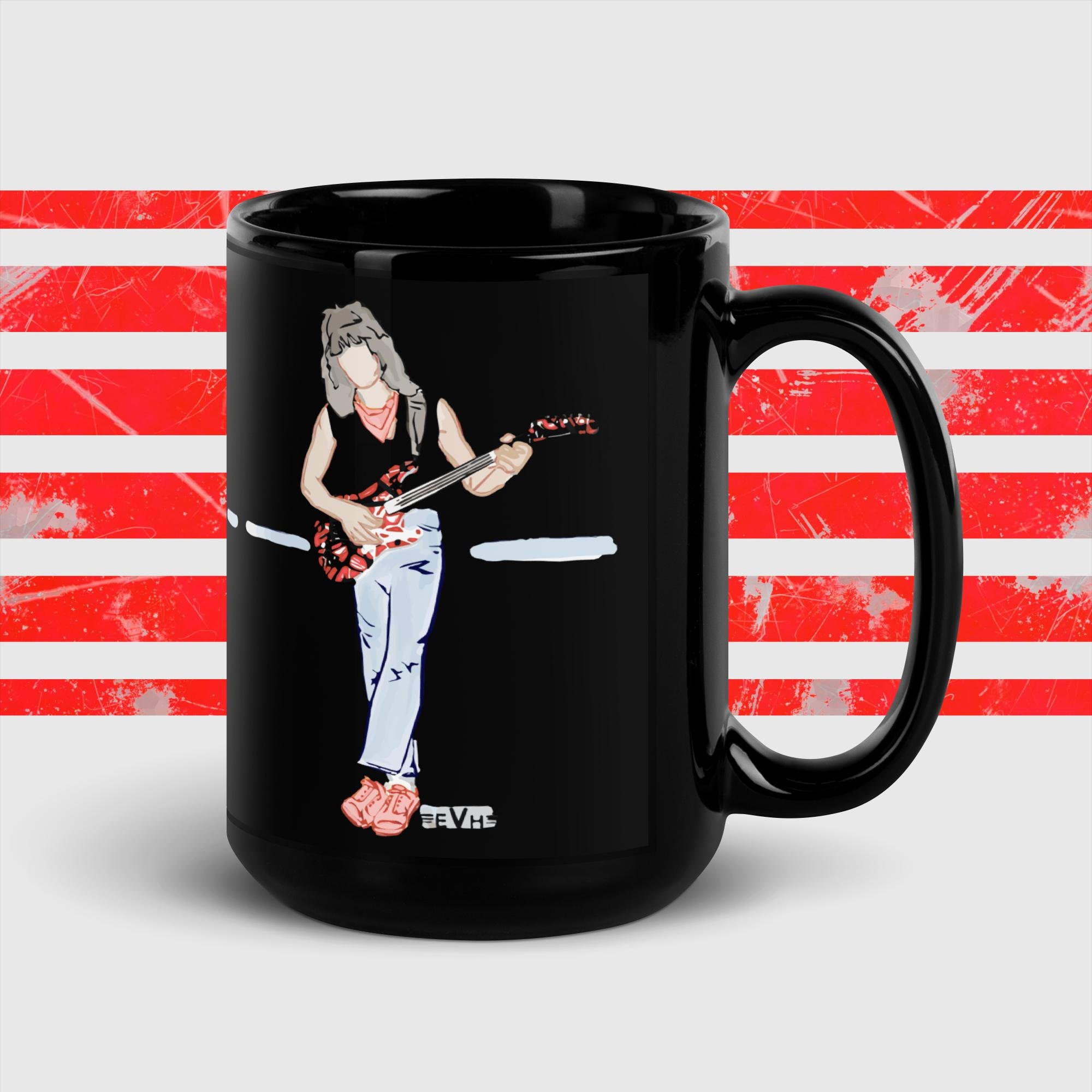 Eddie Van Halen Coffee Mug Black Ceramic Glossy for Van Halen Music