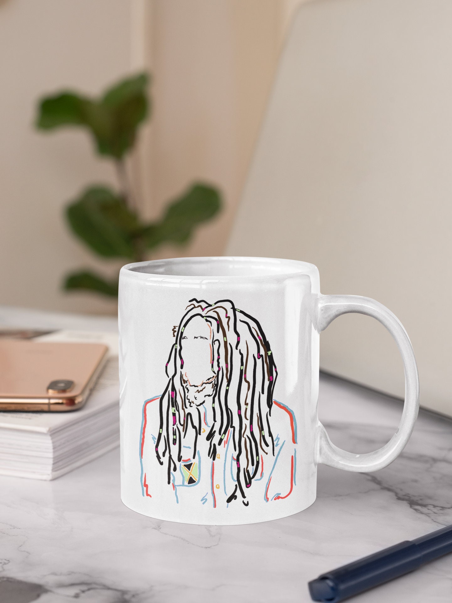 Mug Bob Marley Reggae Rasta - Céramique 325ml, Passe Micro-ondes, Neuf Avec Boîte
