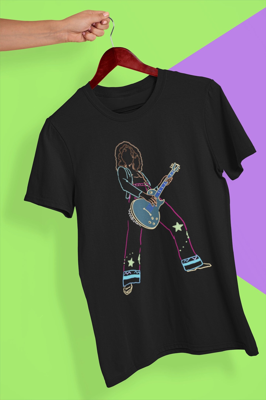 T-shirt Jimmy Page Led Zeppelin Noir Taille 2XL - Marque Guildan - Occasion Très Bon État