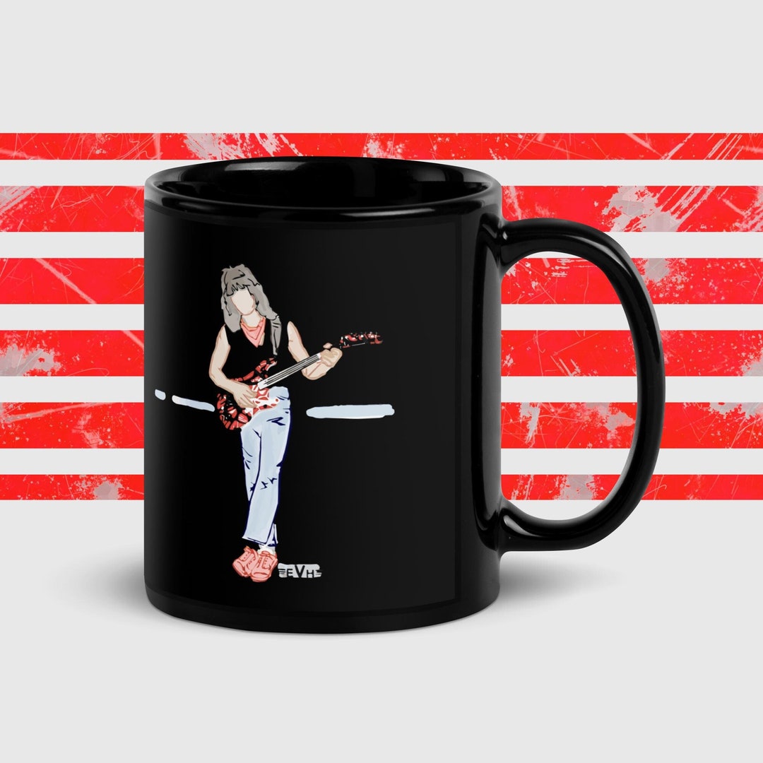 Eddie Van Halen Coffee Mug Black Ceramic Glossy for Van Halen Music