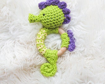 Crochet Baby Rattle *Gary the Seahorse*