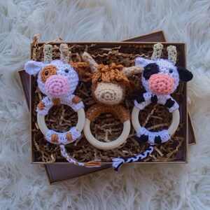 Crochet baby rattle *COW BUNDLE*
