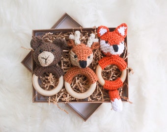 Crochet baby rattle *Woodland Bundle*