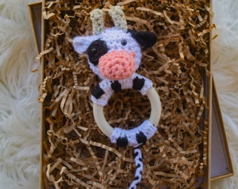 Crochet rattle *COOPER THE COW*