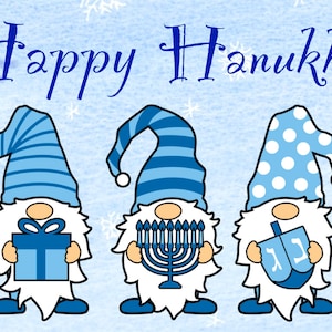 Happy Hanukkah Gnome Wreath Sign, Waterproof  Wreath Attachment, Hanukkah Wreath Sign, 12&quot; Metal Sign, Wreath Supplies, Winter Wreath Sign