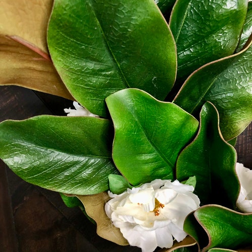 Magnolia Wreath, shops Magnolia Blossoms, Wreath For Christmas, Realistic Magnolia Leaves, thevillagewreathco, Magnolia Leaves And Blossoms