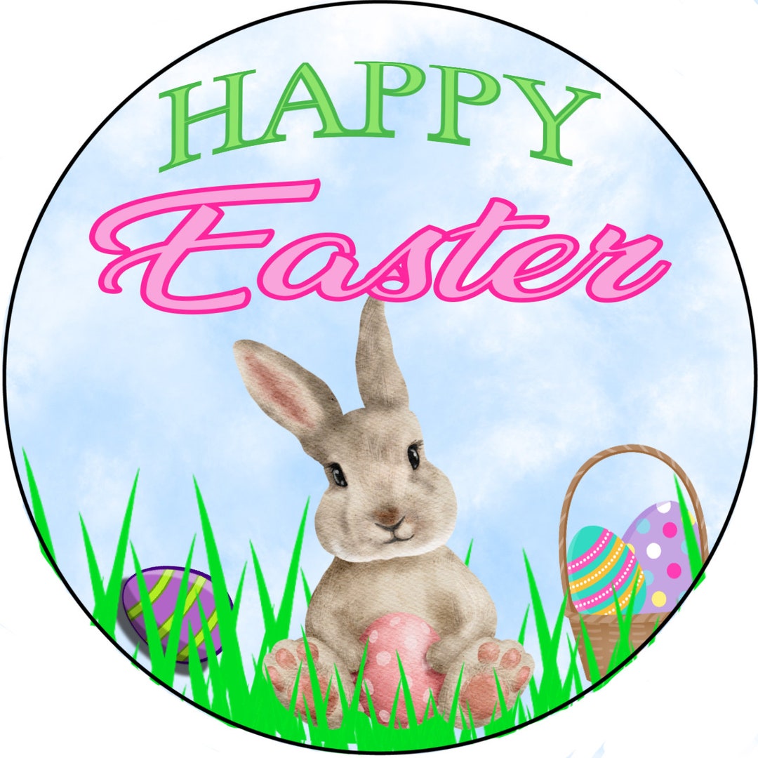 Metal Easter Wreath Sign, Happy Easter Wreath Attachment, Wreath ...