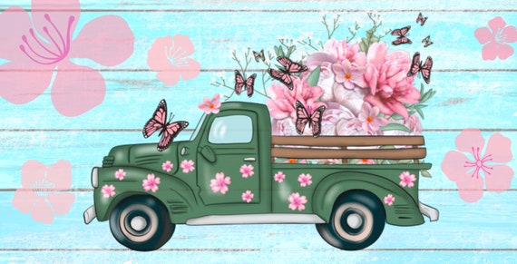 Spring Flower Truck Wreath Sign Spring Wreath Attachment - Etsy