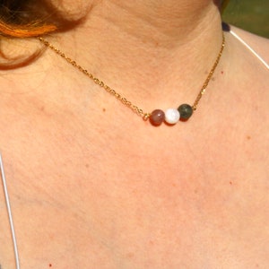 Zodiac Big 3 Crystal Necklace / Choker - Bar. Handmade, Natural Crystal, Zodiac Signs, Gold Plated, Hippie