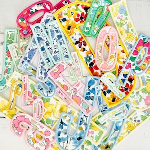 Liberty Fabric Applique Letters & Numbers: Iron-On Sew-On Patch