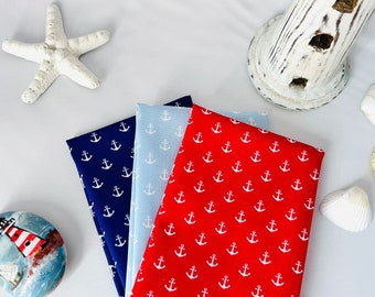 Handmade 100% Cotton Anchors Handkerchief - Perfect Gift - Women/Men/Wedding- Sustainable -  Hanky/Hankies/Pocket Square UK, OEKO-TEX®