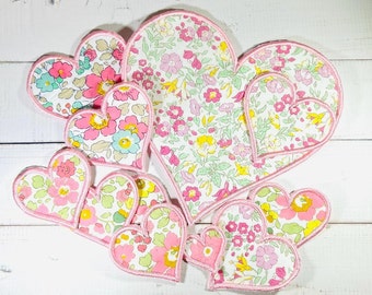 Heart Applique Embroidered Liberty London Fabric, Iron-On Transfer Patch, Sew-On Patch, Personalized Gift, Custom Patch,Clothing Accessorize