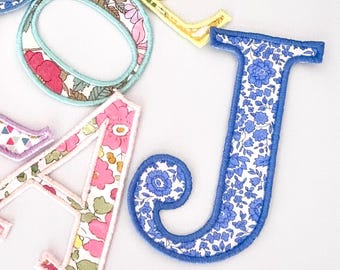 Liberty London Applique Letters & Numbers: Iron-On Custom Patch, Embroidered Sew-On Patch,  Personalised Gift Supplies