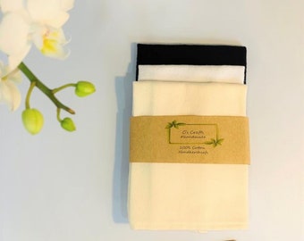 Handkerchief 100% Cotton Brushed - Gift Women/Men/Wedding  - Eco Friendly - Sustainable - No Waste - Hanky