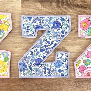 Liberty Applique Letters and Numbers Embroidered, Alphabet Letters,Iron-On Transfer Custom Patch,Sew-On Patch,Personalized Gift,Satin Stitch