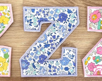 Liberty London Applique Letters & Numbers: Iron-On Custom Patch, Embroidered Sew-On Patch,  Personalised Gift Supplies
