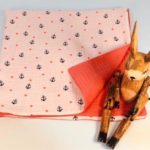 100% Organic Cotton Muslin Baby Burp Cloth/Comfort blanket - Handmade - Perfect baby Gift bild 6