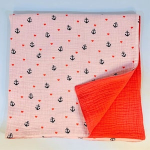 100% Organic Cotton Muslin Baby Burp Cloth/Comfort blanket - Handmade - Perfect baby Gift bild 5