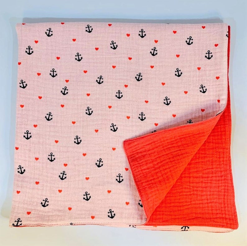 100% Organic Cotton Muslin Baby Burp Cloth/Comfort blanket - Handmade - Perfect baby Gift bild 5