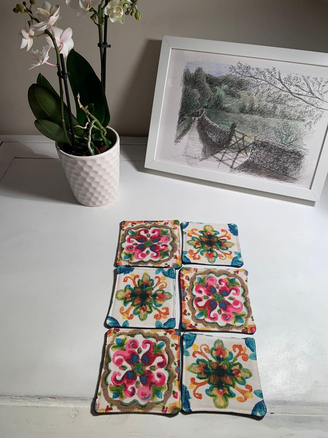 Handmade Cotton Coasters for Hot Drinks Washable Reusable Etsy