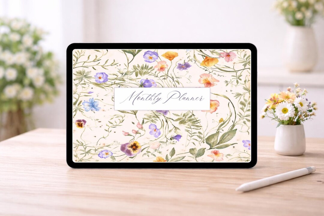 2026 Floral Minimalist Digital Planner for iPad | Hyperlinked PDF for ...