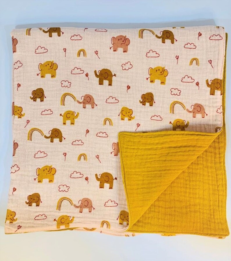 100% Organic Cotton Muslin Baby Burp Cloth/Comfort blanket - Handmade - Perfect baby Gift bild 3